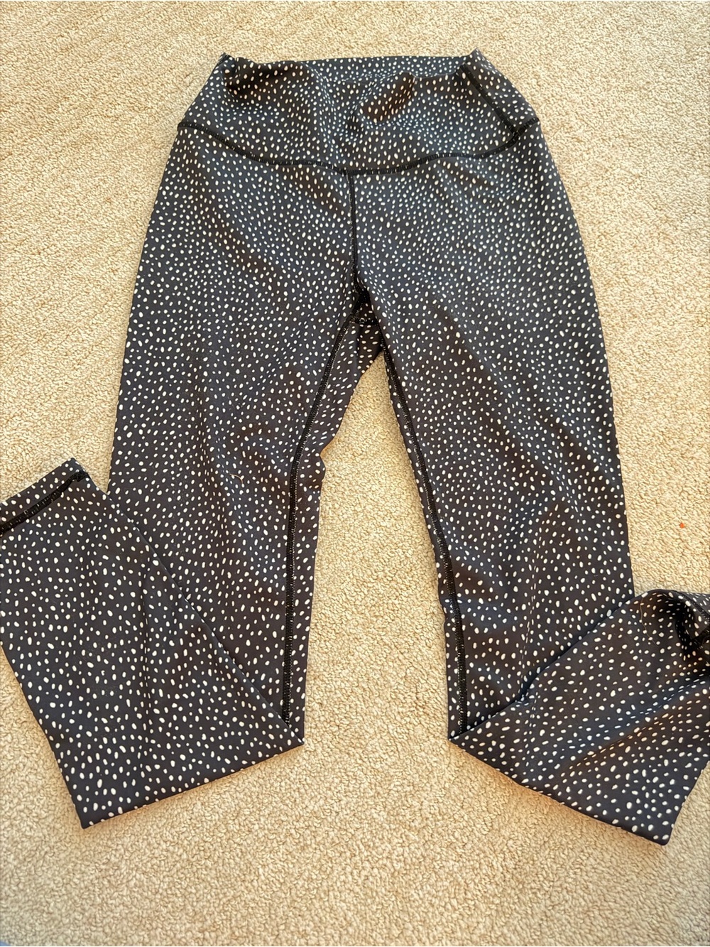 High-Rise Black & White Dot Leggings